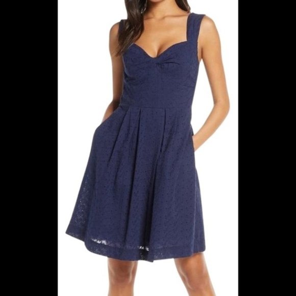NWT Lilly Pulitzer Cyndi Navy Eyelet Dress
